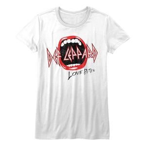 Def Leppard Mouth White Womens Bella T-Shirt